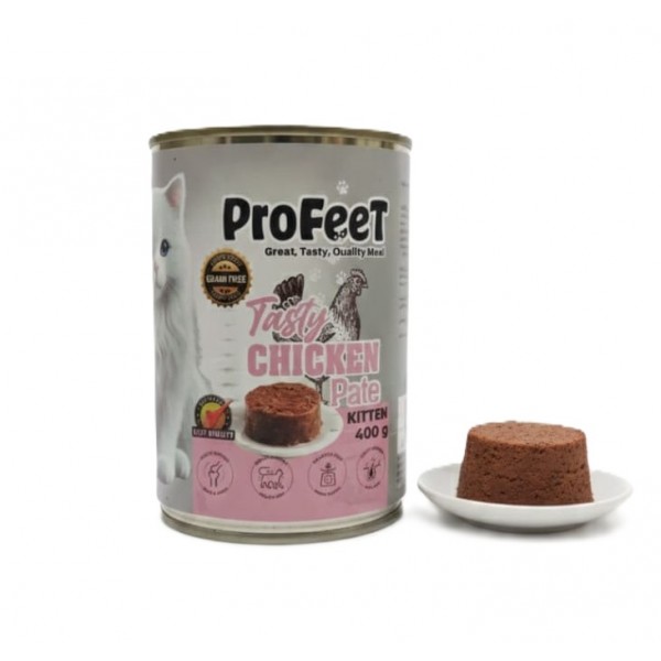 ProFeet Grain-Free Kitten Chicken Pate Wet Cat Food – 400g | Complete & Balanced Nutrition