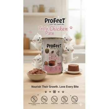 ProFeet Grain-Free Kitten Chicken Pâté Wet Cat Food – 12 Cans Pack (12 × 400g) | Complete & Balanced Nutrition