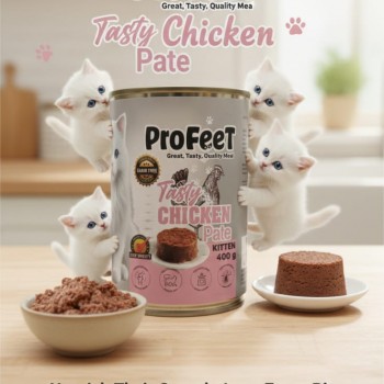 ProFeet Grain-Free Kitten Chicken Pâté Wet Cat Food – 12 Cans Pack (12 × 400g) | Complete & Balanced Nutrition