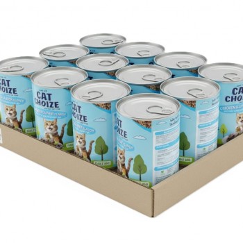 Cat Choize Adult Cat Wet Food Chicken & Liver Flavor 400g (12 Cans x 400g Box) – High Protein Complete & Balanced Nutrition with Taurine, Pork-Free, No Added Preservatives, Real Chicken Chunks in Jelly for Adult Cats