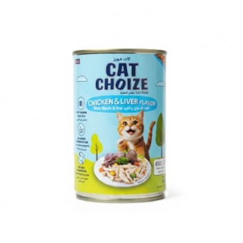 Cat Choize Adult Cat Wet Food Chicken & Liver Flavor 400g (12 Cans x 400g Box) – High Protein Complete & Balanced Nutrition with Taurine, Pork-Free, No Added Preservatives, Real Chicken Chunks in Jelly for Adult Cats