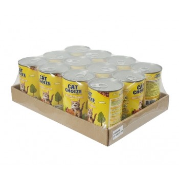 Cat Choize Adult Cat Wet Food Chicken Flavor 400g Can – 12-Pack (12 x 400g) – High-Protein Complete Nutrition for Adult Cats, Taurine-Enriched for Heart & Eye Health, Pork-Free, No Added Preservatives, Soft Pâté in Jelly