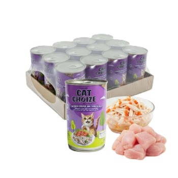 Cat Choize Adult Cat Wet Food 12 Cans x 400g – Chicken & Tuna Chunks in Jelly, High-Protein, Taurine & Vitamin E Enriched, No Preservatives, No Pork, Complete Balanced Nutrition for Cats Over 1 Year