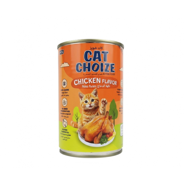Cat Choize Kitten Wet Food Chicken Flavor 400g x 12 Cans – Soft Pâté Texture, High Protein, Taurine & Vitamin E, No Pork, No Added Preservatives – Complete Nutrition for Kittens