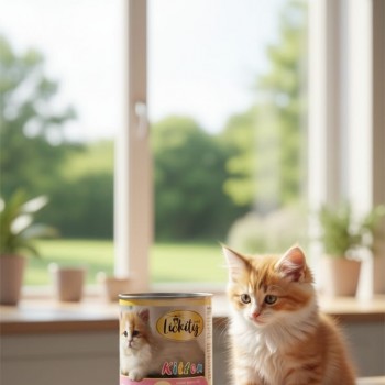 Lickity Kitten Tuna in Jelly Wet Cat Food with Taurine & Omega 3, Immune & Eye Support, No Added Salt or Preservatives, 400g Can