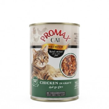 Promax Cat Premium Real Meat Chicken in Gravy – Grain-Free Wet Cat Food (400g Can) | Adult Cat Food