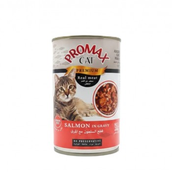 Promax Cat Premium Salmon in Gravy – Real Meat, Grain-Free, No Preservatives – 400g Wet Cat Food for Adult Cats