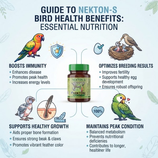 NEKTON-S Vitamin Supplement for Birds 35g | Water-Soluble Multivitamin Powder with Amino Acids & Trace Minerals | Supports Growth, Health, Immunity & Breeding | For Parrots, Canaries, Finches & All Pet Birds