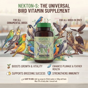 NEKTON-S Vitamin Supplement for Birds 150g | Daily Multivitamin Powder with Amino Acids & Trace Elements | Supports Growth, Feather Health, Vitality & Breeding for Parrots, Ornamental Birds & Birds of Prey