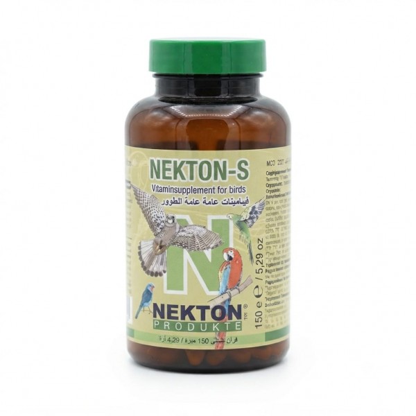 NEKTON-S Vitamin Supplement for Birds 150g | Daily Multivitamin Powder with Amino Acids & Trace Elements | Supports Growth, Feather Health, Vitality & Breeding for Parrots, Ornamental Birds & Birds of Prey NEKTON-S Vitamin Supplement for Birds 150g | Daily Multivitamin Powder with Amino Acids & Trace Elements | Supports Growth, Feather Health, Vitality & Breeding for Parrots, Ornamental Birds & Birds of Prey