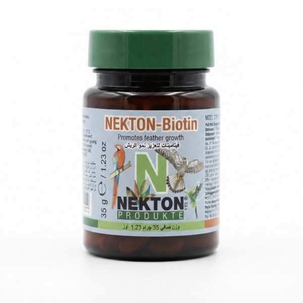 NEKTON-Biotin Bird Feather Growth Supplement 35g | Biotin, Vitamins & Amino Acids for Molting Support | Water-Soluble Feather Health Formula for Parrots, Budgies, Cockatiels, Finches & Pigeons NEKTON-Biotin Bird Feather Growth Supplement 35g | Biotin, Vitamins & Amino Acids for Molting Support | Water-Soluble Feather Health Formula for Parrots, Budgies, Cockatiels, Finches & Pigeons