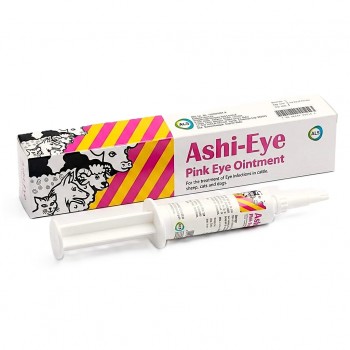 Ashi-Eye Pink Eye Ointment 5g for Cattle, Sheep, Dogs & Cats – Antibiotic and Anti-Inflammatory Veterinary Eye Treatment for Conjunctivitis, Keratitis, Corneal Ulcers and Eye Infections