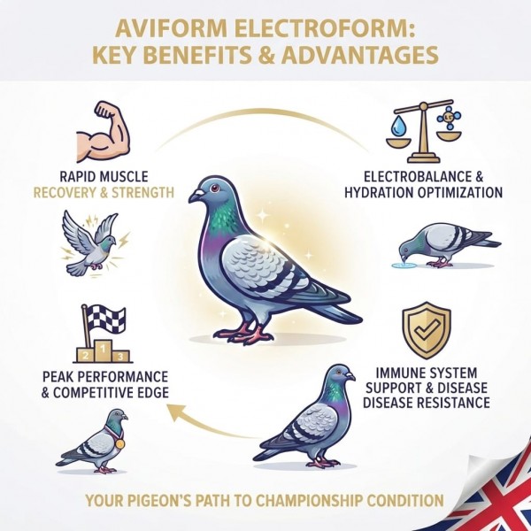Aviform Electroform 500g Electrolyte Powder for Racing Pigeons | Rapid Recovery, Hydration & Energy Support After Racing & Training for Peak Performance & Condition Aviform Electroform 500g Electrolyte Powder for Racing Pigeons | Rapid Recovery, Hydration & Energy Support After Racing & Training for Peak Performance & Condition