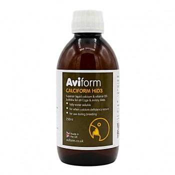 Aviform Calciform HiD3 Liquid Calcium & Vitamin D3 Supplement for Cage & Aviary Birds 250ml | Water-Soluble Calcium Support for Breeding, Egg Laying & Bone Strength | UK Made Complementary Dietetic Feed