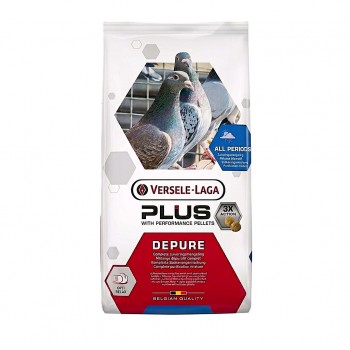 Versele-Laga Plus I.C.+ Depure Complete Pigeon Food 20kg | Premium Low Protein Low Fat Grain Mixture for Pigeons | With Immunity Concept+ Pellets, Vitamins, Minerals & Prebiotics | Ideal for Rest, Moulting & Light Training | Dust-Free Bird Feed