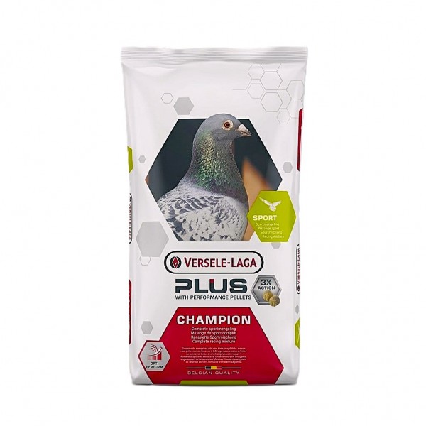 Versele-Laga Plus IC Champion Racing Pigeon Feed 20kg | Sport Energy Mixture with Performance Pellets, Lecithin & L-Carnitine | Pre-Flight & Recovery Nutrition for Racing Pigeon
