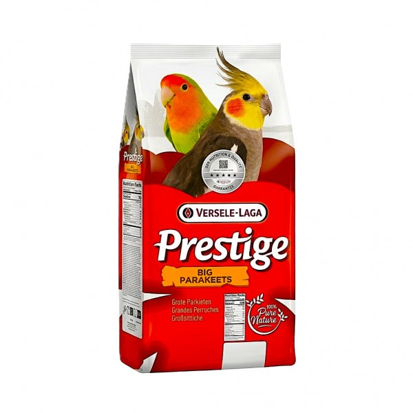 Versele-Laga Prestige Big Parakeets Standard-Expert 20 kg – Complete Premium Bird Feed for Large Parakeets, Agapornids & Neophemas | All-Round Mixture with Sunflower Seeds | Supports Health, Growth & Breeding
