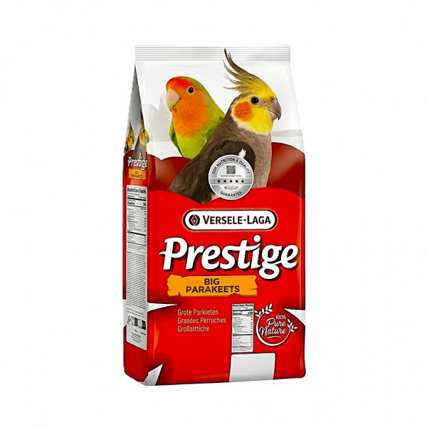 Versele-Laga Prestige Big Parakeets Gourmet Bird Food 20kg – Premium Seed Mix for Large Parakeets, Lovebirds & Neophemas | Vitamin-Enriched Complete Nutrition | 100% Natural Seeds & Grains