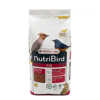 VERSELE-LAGA NutriBird F16 10 kg Maintenance Pellets All-in-One Complete Bird Food for Fruit & Insect-Eating Birds – Low Iron Formula 85 ppm – Daily Balanced Nutrition with Vitamins & Minerals – Supports Digestion, Feathers & Bones