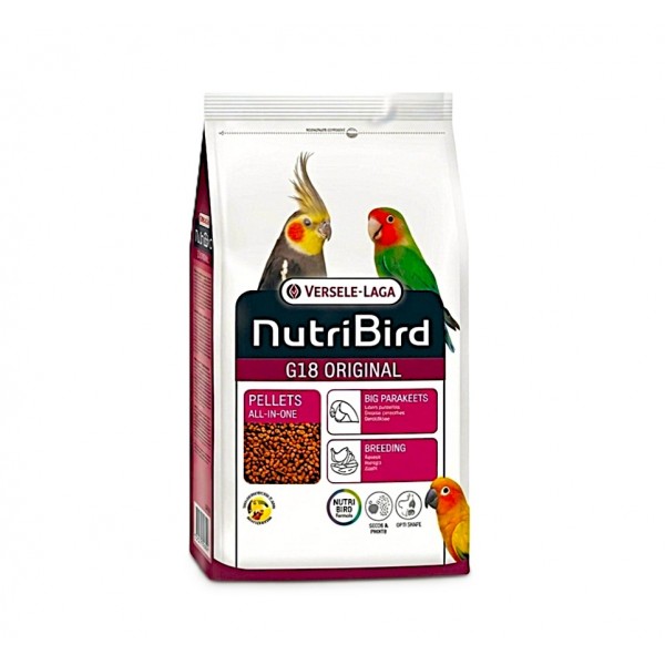 Versele-Laga NutriBird P18 Original 10KG Bird Food – Extruded Pellets for Large Parakeets & Parrots, Complete Breeding Formula, High Protein & Calcium Diet, Opti Digest Prebiotics, Opti Feather Support, Balanced Nutrition, Vet Recommended