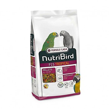 Versele-Laga NutriBird P15 Tropical Maintenance Parrot Food Pellets 10kg – Complete Extruded Bird Feed with Fruits, Peanuts & Grains | Balanced Nutrition | Prevents Selective Eating | For Macaws, African Grey & Cockatoos