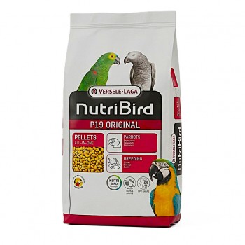 Versele-Laga NutriBird P19 Original 10KG – Extruded Breeding Pellets for Large Parrots – Complete All-in-One Nutrition for Breeding, Maintenance & Feather Health – Supports Digestion & Prevents Selective Feeding