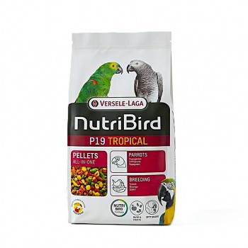 Versele-Laga NutriBird P19 Tropical Parrot Breeding Pellets 10KG – Complete Extruded Parrot Food – Supports Breeding, Digestion, Feather Health & Immunity – For Macaws & African Grey