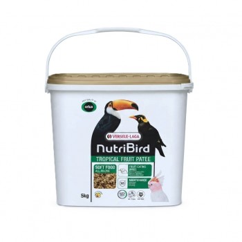 Versele-Laga NutriBird Tropical Fruit Patee 5kg Bucket | Complete Soft Food Diet for Fruit-Eating Birds | 20% Fruit Formula with Spirulina, FOS & MOS | Low Iron Maintenance Food for Toucans, Mynas & Tropical Parrots