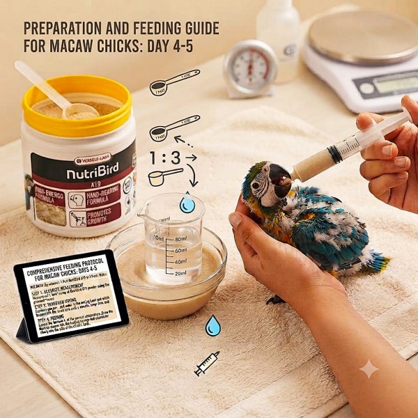 Versele-Laga NutriBird A19 Hand-Rearing Baby Bird Food 250g – Complete All-in-One Formula for Macaw, African Grey & Eclectus Parrots – Supports Growth, Digestion & Feather Development