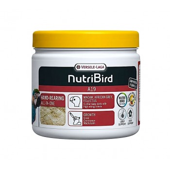 Versele-Laga NutriBird A19 Hand-Rearing Baby Bird Food 250g – Complete All-in-One Formula for Macaw, African Grey & Eclectus Parrots – Supports Growth, Digestion & Feather Development