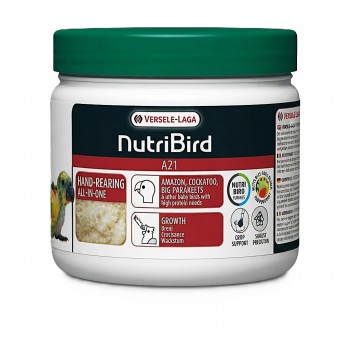 Versele-Laga NutriBird A21 Hand-Rearing Food 250g – Baby Bird Feeding Formula for Amazons, Cockatoos & Large Parakeets – 21% Protein with Vitamins, Minerals, Prebiotics & Digestive Enzymes