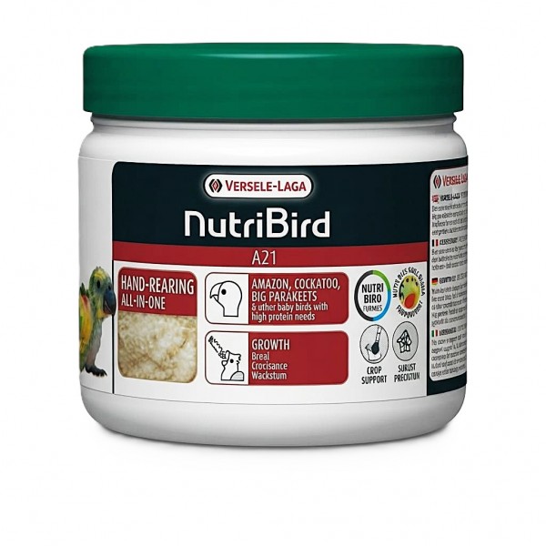 Versele-Laga NutriBird A21 Hand-Rearing Food 250g – Baby Bird Feeding Formula for Amazons, Cockatoos & Large Parakeets – 21% Protein with Vitamins, Minerals, Prebiotics & Digestive Enzymes Versele-Laga NutriBird A21 Hand-Rearing Food 250g – Baby Bird Feeding Formula for Amazons, Cockatoos & Large Parakeets – 21% Protein with Vitamins, Minerals, Prebiotics & Digestive Enzymes