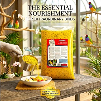 VERSELE-LAGA Classic Birds Egg Food Moist 10kg – Ready-to-Use High-Protein Egg Food for All Bird Species | Breeding & Molting Supplement