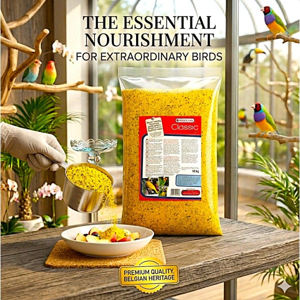 VERSELE-LAGA Classic Birds Egg Food Moist 10kg – Ready-to-Use High-Protein Egg Food for All Bird Species | Breeding & Molting Supplement