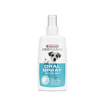 Versele-Laga Oropharma Oral Spray for Dogs 150ml – Fresh Breath & Plaque Control, Tartar Reduction, Mint Flavor, Vitamin C for Healthy Gums, Teeth & Gum Care, Veterinarian Recommended Dog Oral Hygiene Spray