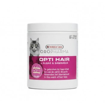 Versele-Laga Oropharma Opti Hair Cat Supplement 130g – Dietary Skin & Coat Support with Yeast, Elderberry & Algae to Control Excessive Hair Fall, Reduce Itching, and Improve Cat Skin and Coat Health
