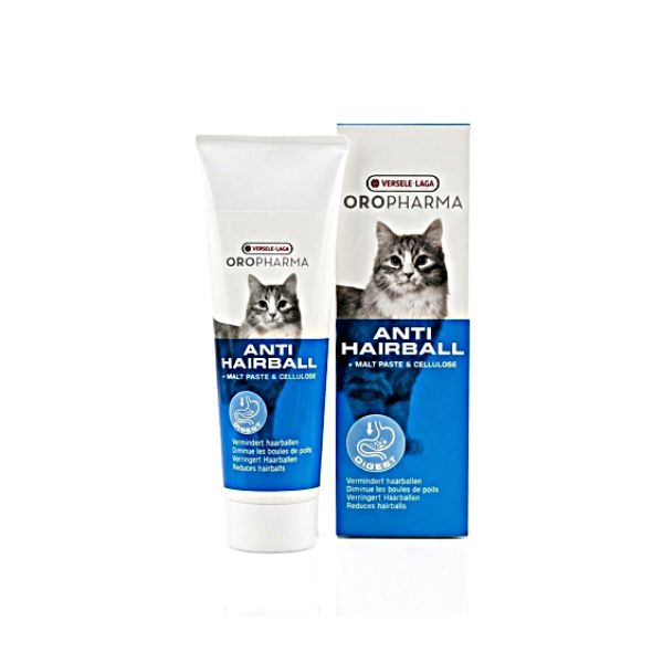 Versele-Laga Oropharma Anti Hairball Paste for Cats 100g – Digestive Health Supplement, Prevents Hairballs, Supports Intestinal Transit with Natural Malt & Cellulose, Reduces Coughing, Retching, and Vomiting – Tube Feed or Mix with Food, 1–3g Daily