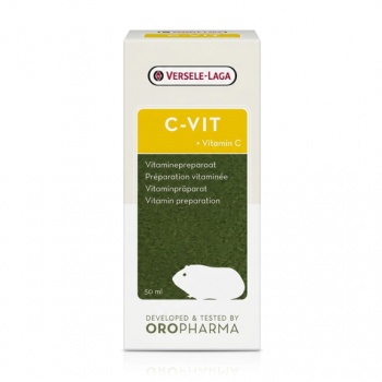 Versele-Laga Oropharma C-Vit Liquid Vitamin Supplement for Guinea Pigs – High Strength Vitamin C & L-Carnitine Drops for Immune Support, Healthy Skin & Coat, Weight Management, Recovery & Overall Vitality, 50ml