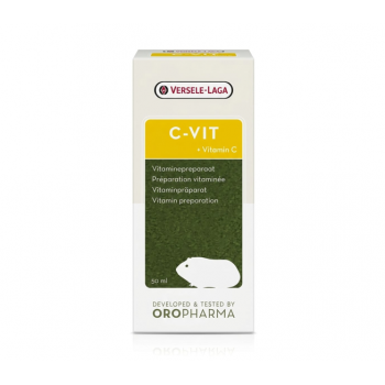 Versele-Laga Oropharma C-Vit Liquid Vitamin Supplement for Guinea Pigs – High Strength Vitamin C & L-Carnitine Drops for Immune Support, Healthy Skin & Coat, Weight Management, Recovery & Overall Vitality, 50ml