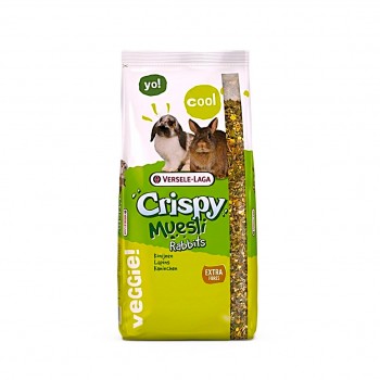 Versele-Laga Crispy Muesli Rabbits 20kg Complete Rabbit Food – High Fibre Nutritious Mix with Vegetables, Grains & Seeds for Dwarf and Indoor Rabbits, Supports Healthy Digestion, Strong Teeth, Immunity & Vitality, Freshness-Sealed Bag
