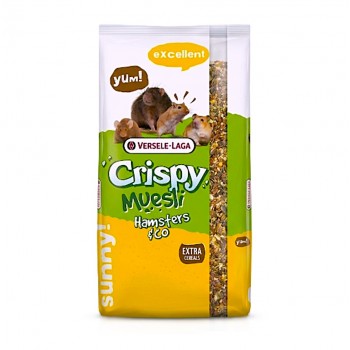 Versele-Laga Crispy Muesli Hamsters & Co - 20kg Complete Small Animal Food Hamsters Gerbils Mice Rats High Protein 15% Balanced Nutrition Cereals Vegetables Seeds Vitamins Healthy Growth Immunity Vitality M