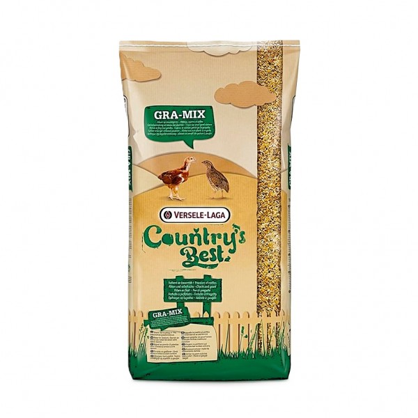 Versele-Laga Country’s Best GRA-MIX 20kg – Complementary Grain Feed for Chicks, Quail, Laying Hens, Broilers, Turkeys, Ducks, Waterfowl & Ornamental Birds – Cracked Maize, Wheat, Peas, Seeds, Dust-Free, Energy-Rich