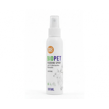 Ino Bio Biopet Hexidine Antiseptic Skin Spray for Dogs & Cats 100ml – 2% Chlorhexidine Digluconate, Cleanses, Disinfects, Promotes Healing, Treats Wounds, Cuts, Abrasions, Damaged Skin Care, Prevents Infection