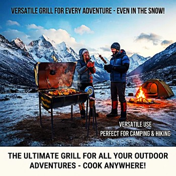 Upcycled Steel Drum Charcoal BBQ Grill 88 × 42 cm with 55 × 38 cm Cooking Grate, 105 cm Adjustable Height, Manual Side Air Blower, Hinged Lid, Chimney Vent, Heavy Duty Outdoor Grill for Garden Patio Camping