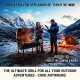 Upcycled Steel Drum Charcoal BBQ Grill 88 × 42 cm with 55 × 38 cm Cooking Grate, 105 cm Adjustable Height, Manual Side Air Blower, Hinged Lid, Chimney Vent, Heavy Duty Outdoor Grill for Garden Patio Camping