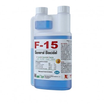 F-15 General Biocidal Disinfectant 500ml – Veterinary Grade Cleaner, Virucide, Bactericide & Fungicide | Multi-Surface Sanitizer for Clinics, Animal Housing & Poultry Use