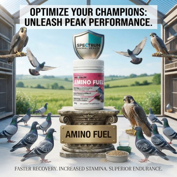 Spectrum Animal Health Amino Fuel for Pigeons & Falcons 450g | High-Performance Amino Acid Supplement | Supports Stamina, Muscle Recovery, Energy & Endurance | Australian Made