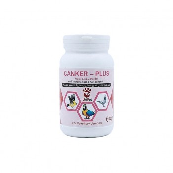 UniPet Canker-Plus 100g Water Soluble Bird Medicine for Racing Pigeons, Parrots & Cage Birds – Treatment for Canker Trichomoniasis, Coccidiosis, E. coli & Bacterial Infections – Avian Veterinary Powder