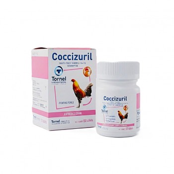 Coccizuril 20 mg Toltrazuril Anticoccidial Tablets for Fighting Fowls and Game Birds Coccidiosis Treatment 50 Tablets Bottle Veterinary Use