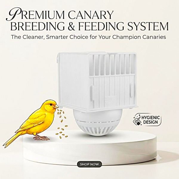 Premium Cockatiel Breeding Box with External Feeder, 2-in-1 Bird Nesting Box and Seed Feeder, Durable Easy-Clean Plastic Nest Box with Wire Front Panel and Round Entrance, Cage Mount Nest for Cockatiels and Similar-Sized Birds, 13.5 x 13.5 x 18 cm